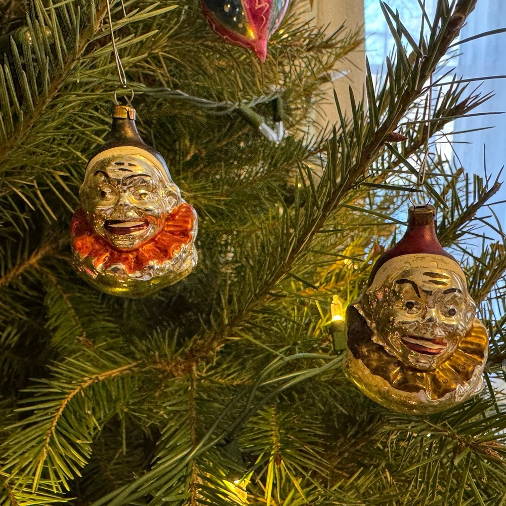 Vintage Antique Clown Ornaments